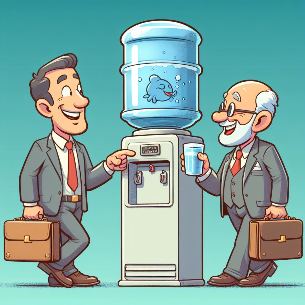 a old-fashioned watercooler moment